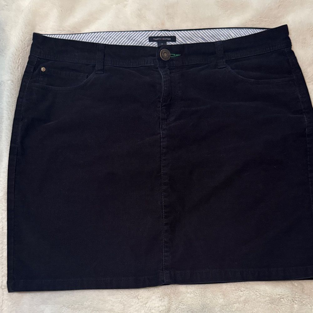 Tommy Hilfiger Navy Corduroy Women's Skirt Size 14